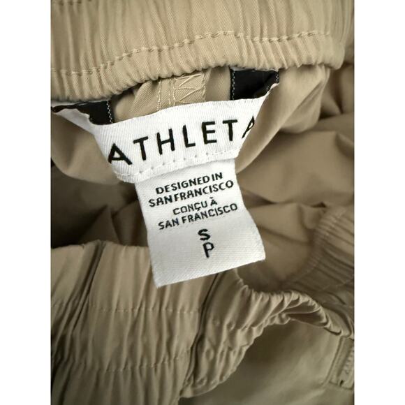 Athleta Cascade Cargo Pants Beige Tan Nylon Joggers Utility Hiking Size S - Picture 10 of 12